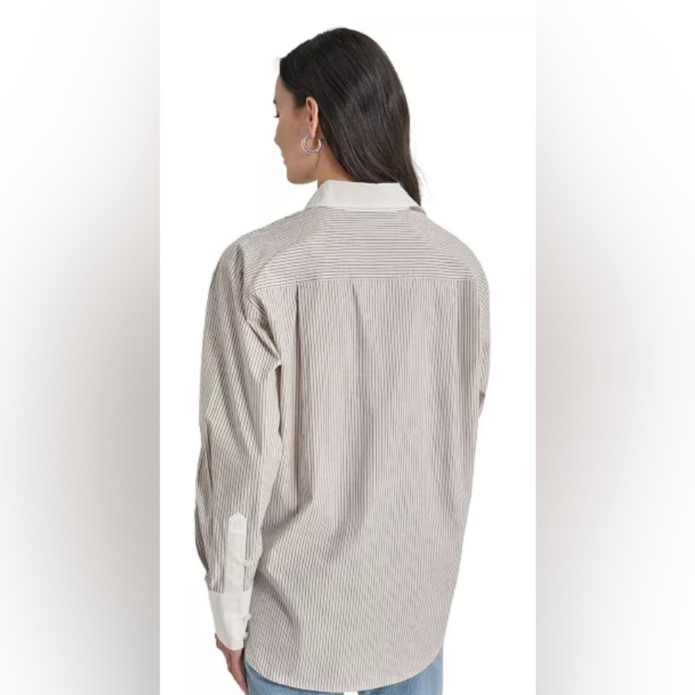 DKNY Jeans
Women's Long Sleeve Striped Collared Shirt NWT - Picture 3 of 10